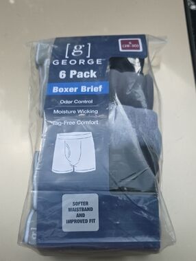 George 6-Pack Boxer Briefs - Black & Gray